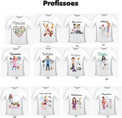 Camiseta Profissões - Cursos - Escolha a sua
