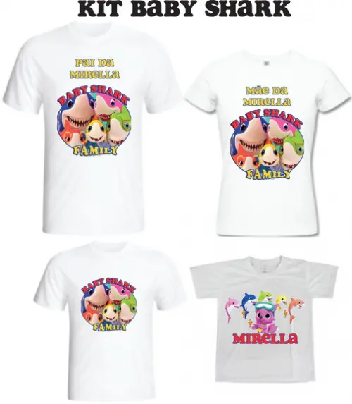 Camiseta BABY S.H.A.R.K Kit /04 camisetas - Personalizada