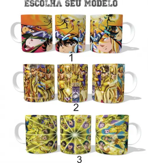 Caneca Cavaleiros do Zodíaco - Escolha seu modelo