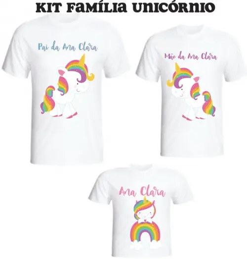 Camiseta Unicórnio - Kit/03 Camisetas