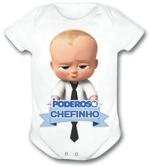 Body Para Bebê Poderoso Chefinho Personalizável Com Nome