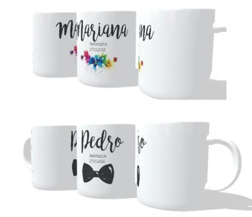Caneca Madrinha E Padrinho Casamento Kit C/02 Nomes