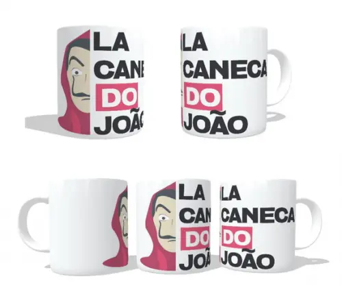 Caneca La Casa de Papel - Personalize com o seu nome