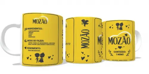 Caneca Mozão Cor Amarela - Namorados - Dia dos namorados