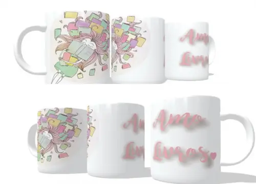 Caneca Amo Livros