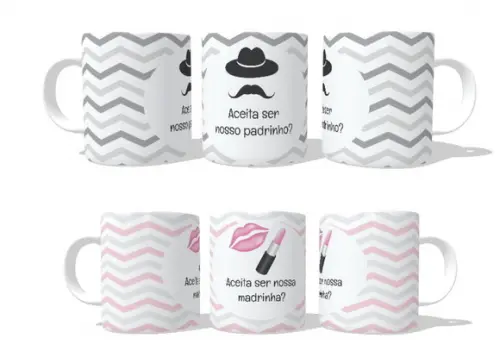 Caneca Madrinha E Padrinho Casamento Kit Com 02