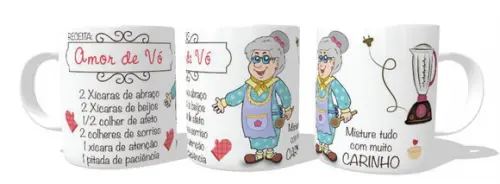 Caneca Amor de Vó - Vovó - Avó