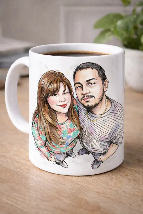 Caneca Personalizada Com Caricatura Estilo Anime