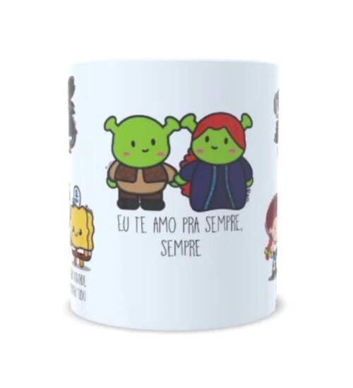 Caneca Caneca Casais da Animação Kawaii Namorados