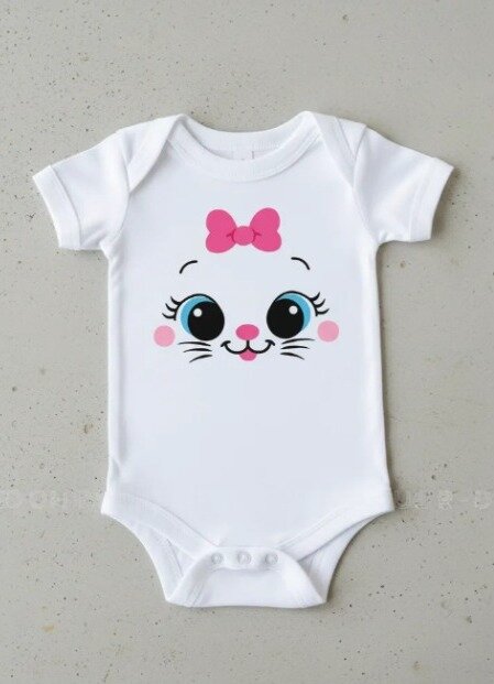 Body Para Bebê Gatinha Marie Menina