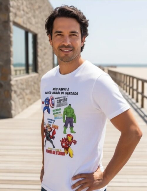 Camiseta Meu Papai É Um Herói Presente Para Os Pais