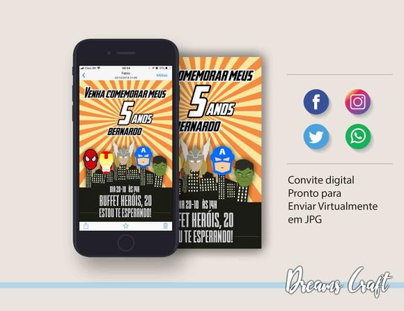 Convite Digital os Vingadores