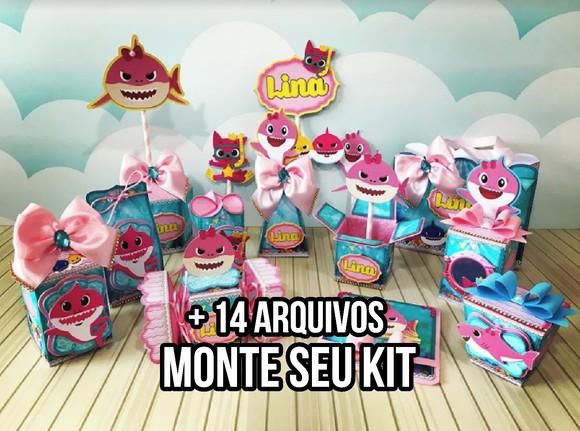 Arquivo de corte Baby Shark Menina 1 STUDIO/PDF+14 ARQUIVOS