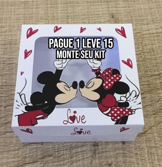 Arquivo de corte Caixa 4 doces Mickey e Minnie Silhouette Studio
