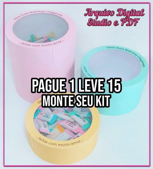 Arquivo de corte Caixa Balinhas Redonda STUDIO E PDF+14 ARQU