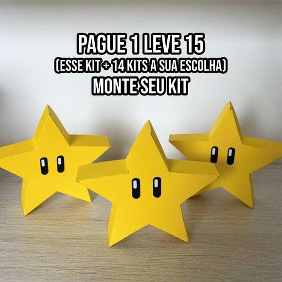 Arquivo de Corte Caixa Estrela Super Mario Silhouette Studio