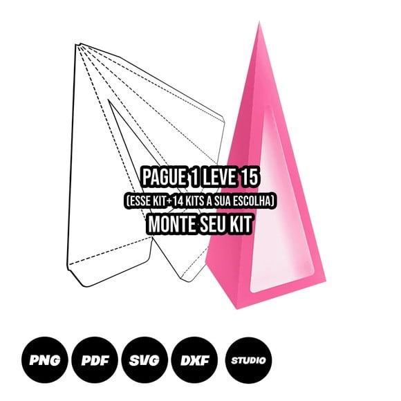 Arquivo de Corte Caixa Pirâmide Shaker Molde Limpo