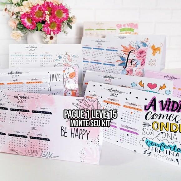 Arquivo de corte Calendário 2022 PNG 2+14 arquivos
