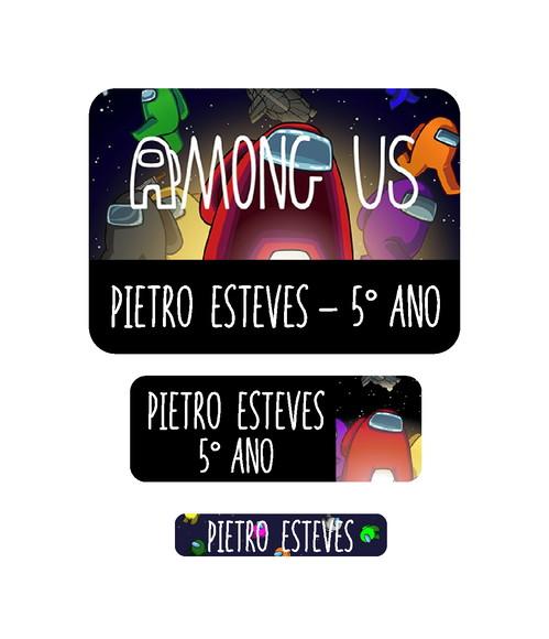Arquivo de corte Etiqueta Escolar Among Us 3 PNG+14 ARQUIVOS