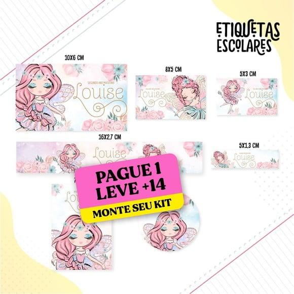 Arquivo de Corte Etiqueta Escolar Fada 1