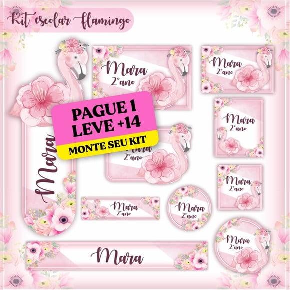 Arquivo de Corte Etiqueta Escolar Flamingo 1