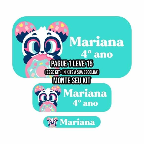 Arquivo de Corte Etiqueta Escolar Panda Donuts Puket