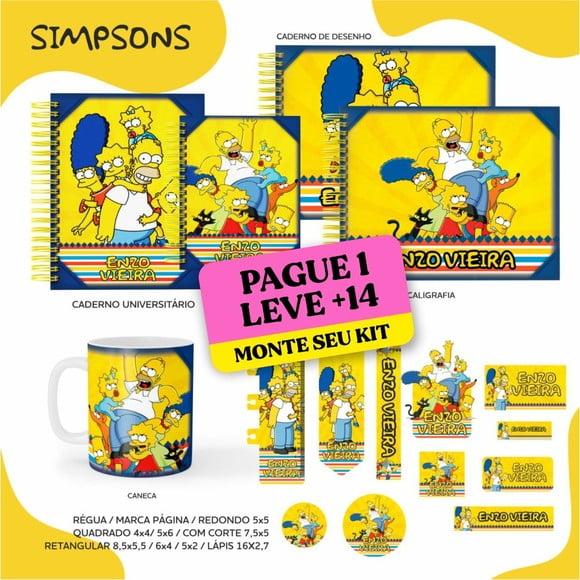 Arquivo de Corte Etiqueta Escolar os Simpsons 1