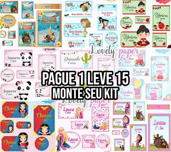Arquivo de corte Etiqueta escolar menina PNG+14 ARQUIVOS