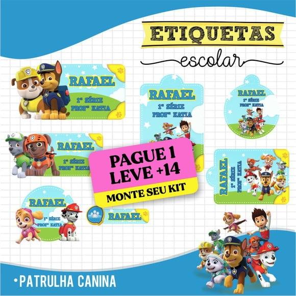 Arquivo de Corte Etiqueta Escolar Patrulha Canina 1