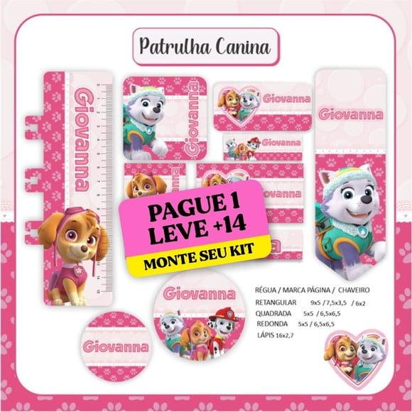 Arquivo de Corte Etiqueta Escolar Patrulha Canina Menina 1