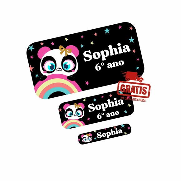 Arquivo de Corte Etiqueta Escolar Panda Puket