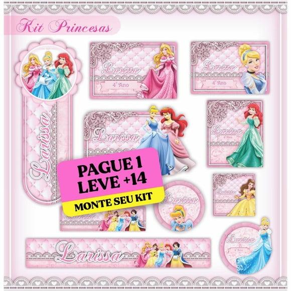 Arquivo de Corte Etiqueta Escolar Princesas Disney 1