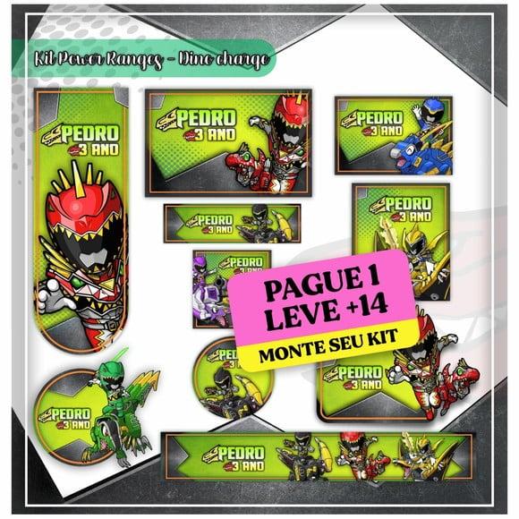 Arquivo de Corte Etiqueta Escolar Power Rangers