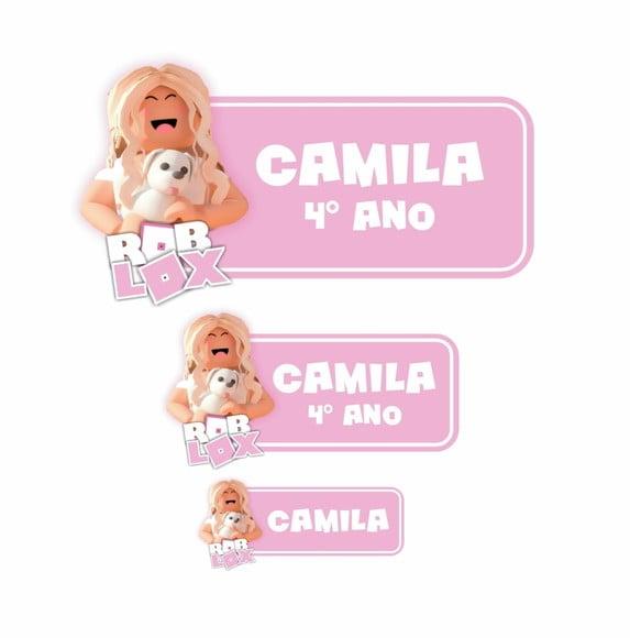 Arquivo de Corte Etiqueta Escolar Roblox Menina Loira