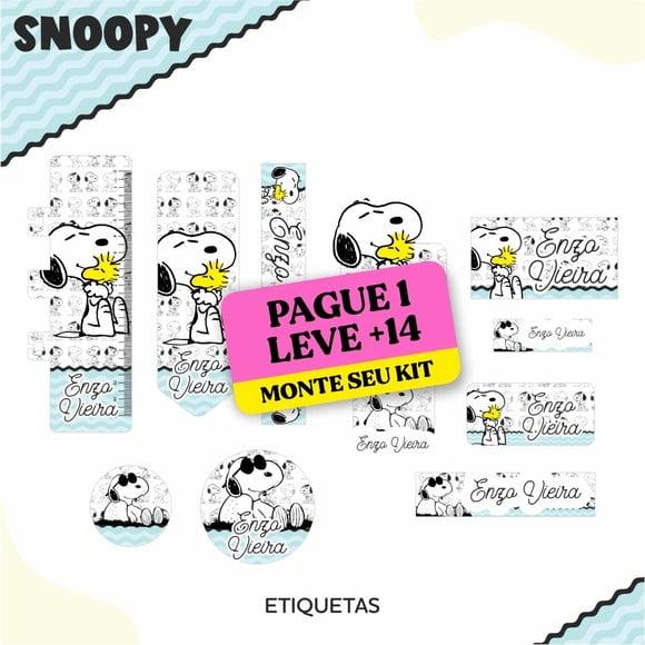 Arquivo de Corte Etiqueta Escolar Snoopy 1