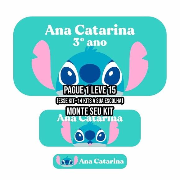 Arquivo de Corte Etiqueta Escolar Stitch Puket