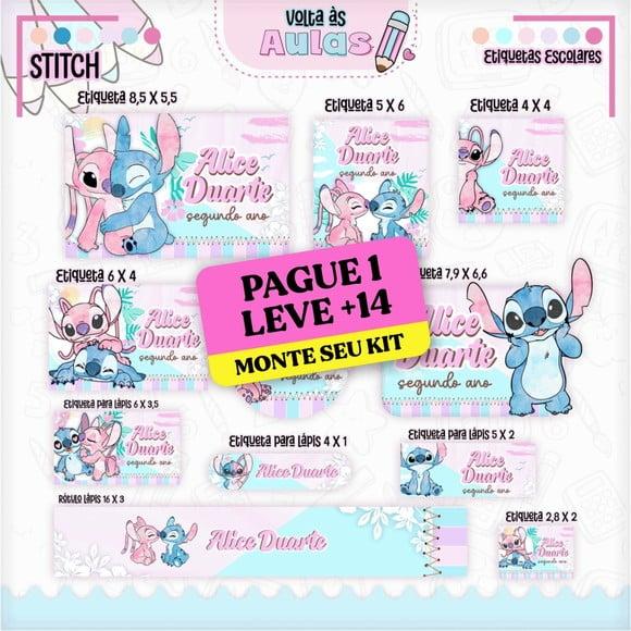 Arquivo de Corte Etiqueta Escolar Stitch e Angel 2