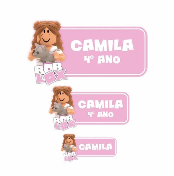 Arquivo de Corte Etiqueta Escolar Roblox Menina Morena