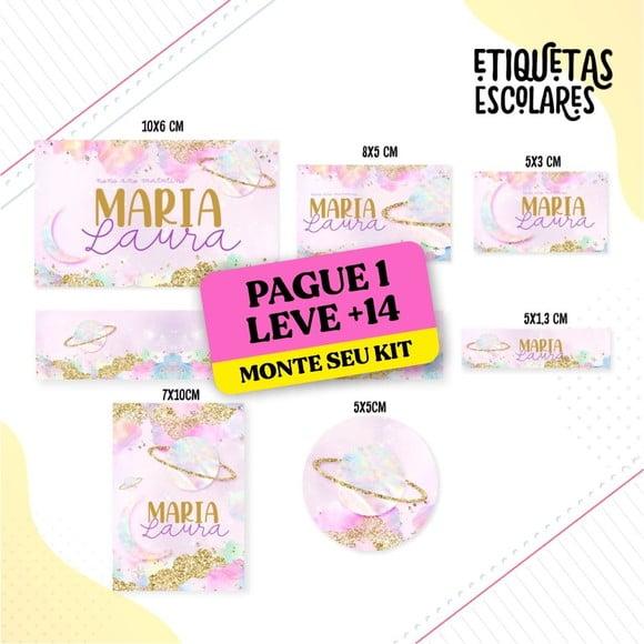 Arquivo de Corte Etiqueta Escolar Universo Menina 1