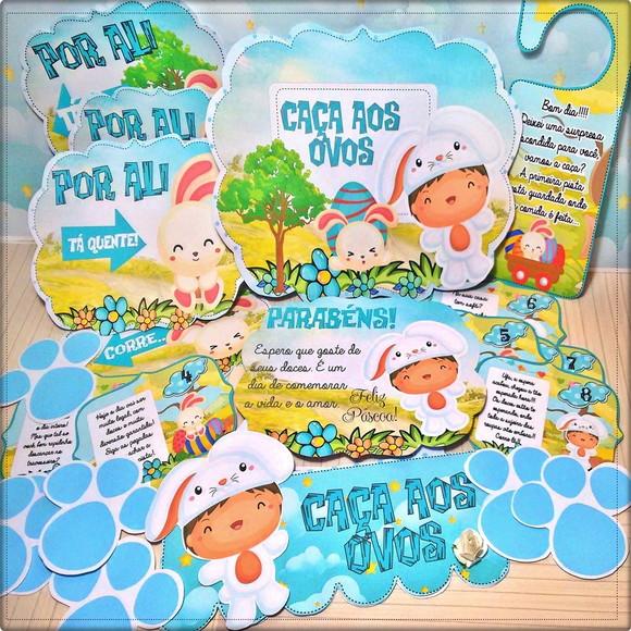 Arquivo de corte Kit Caça aos ovos de páscoa STUDIO E PDF+14