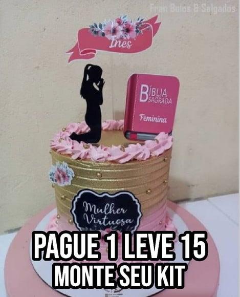 Arquivo de corte Topo de bolo Bíblia Evangélico STUDIO+14