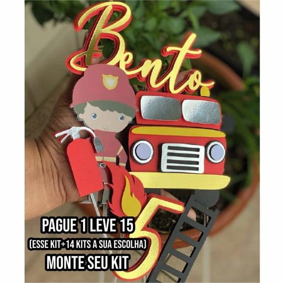 Arquivo de Corte Topo de Bolo Bombeiro 3