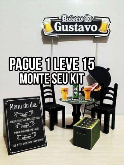 Arquivo de corte Topo de Bolo Boteco STUDIO + 14 ARQUIVOS
