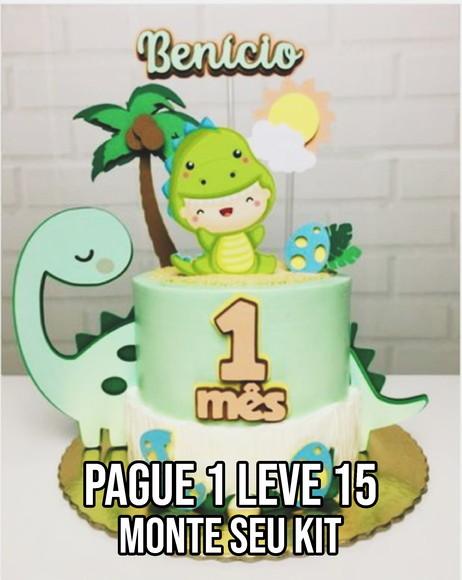 Arquivo de corte Topo de Bolo Dino Baby camadas STUDIO+14