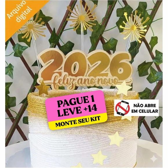 Arquivo de Corte Topo de Bolo Feliz Ano Novo 2026 3