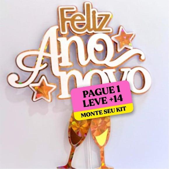 Arquivo de Corte Topo de Bolo Feliz Ano Novo 3