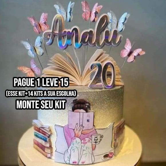Arquivo de Corte Topo de Bolo Menina Livro