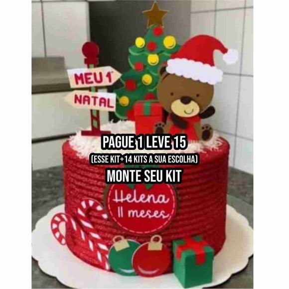 Arquivo de Corte Topo de Bolo Natal Ursinho 3