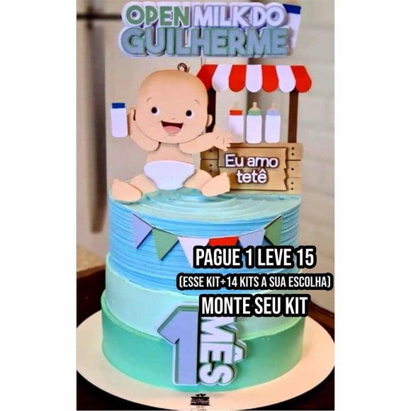 Arquivo de Corte Topo de Bolo Open Milk Eu Amo Tetê