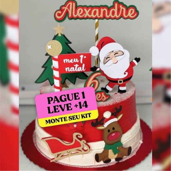 Arquivo de corte Topo de bolo Papai Noel 6 STUDIO +14
